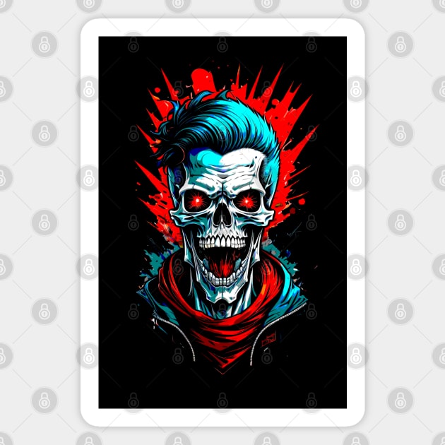 Skull Portrait Fashion Magnet by DeathAnarchy